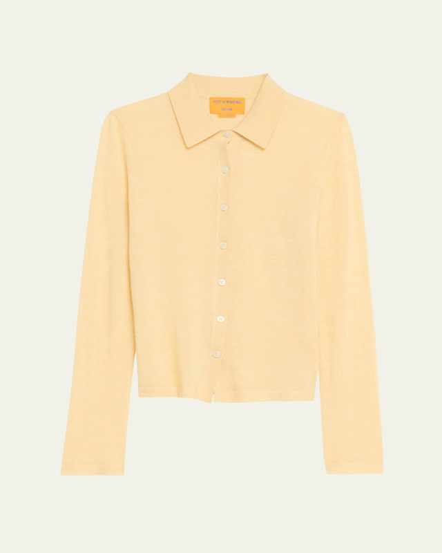 Elle Cashmere Button-Front Shirt